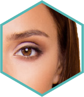 Morpheus8 skin remodelling Amsterdam - hexagon crop of a woman's eye area Hexagon crop of a woman's eye area for Morpheus8 skin remodelling in Amsterdam