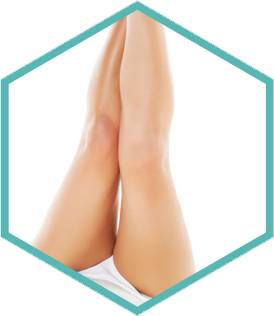 Morpheus8 skin remodelling Amsterdam - hexagon crop of a woman's legs Hexagon crop of a woman's legs for Morpheus8 skin remodelling in Amsterdam